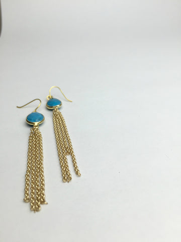 Turquoise Chain Drop Earrings